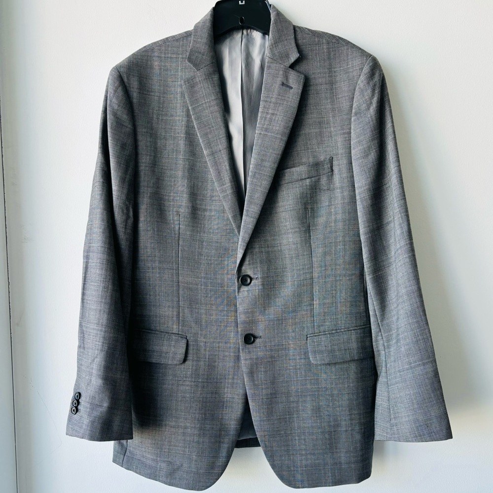 Men’s Banana Republic Tailored Fit Gray 2 Button 100% Wool Sport Coat Blazer 40R